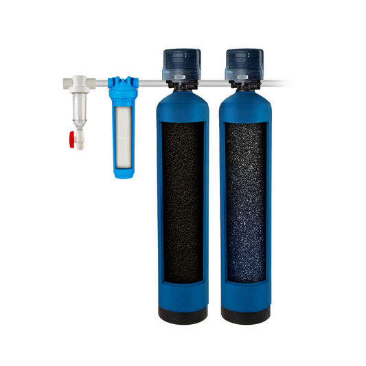 Whole House Iron Filter with Backwashing Carbon Filter