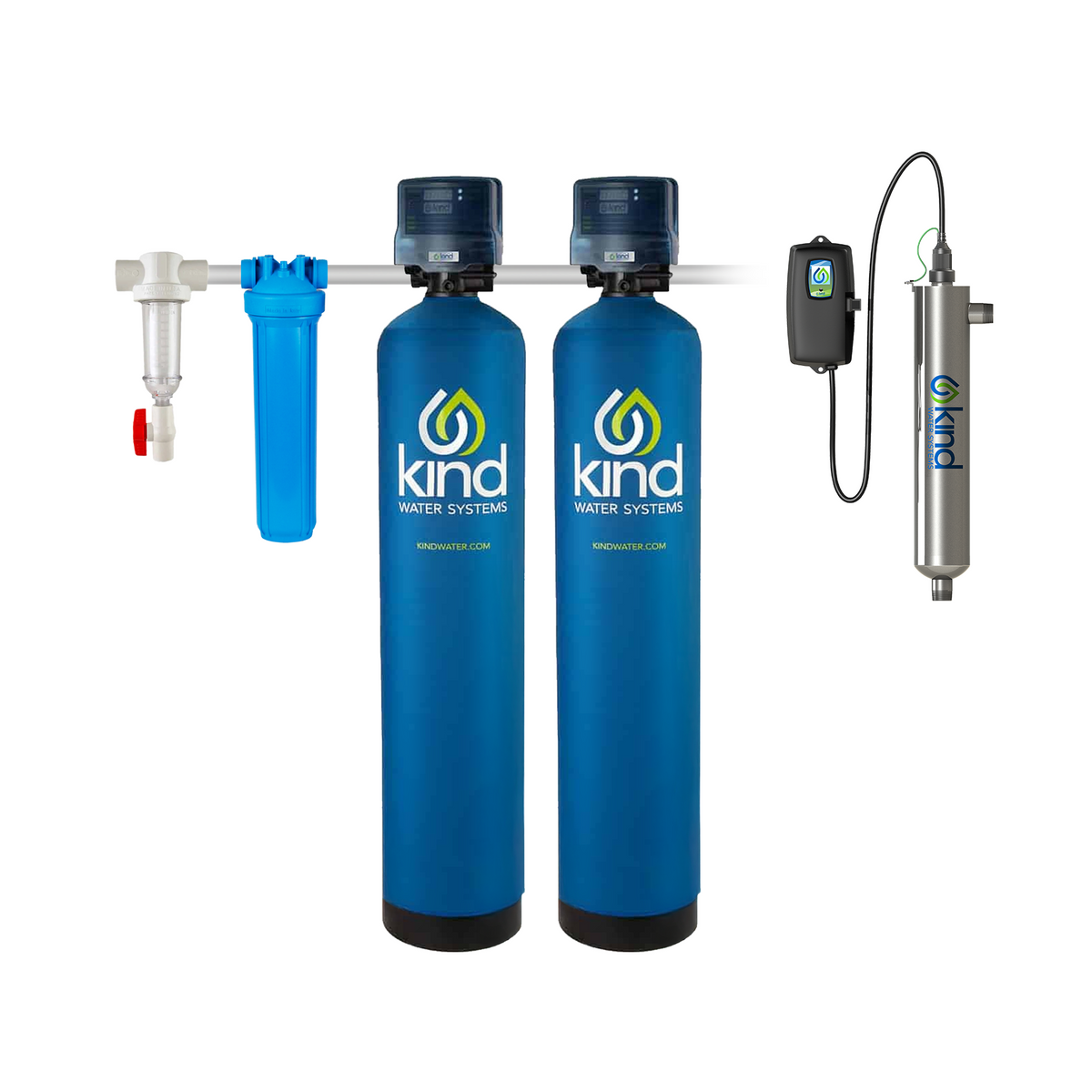 Whole House Iron Filter with Backwashing Carbon Filter & UV