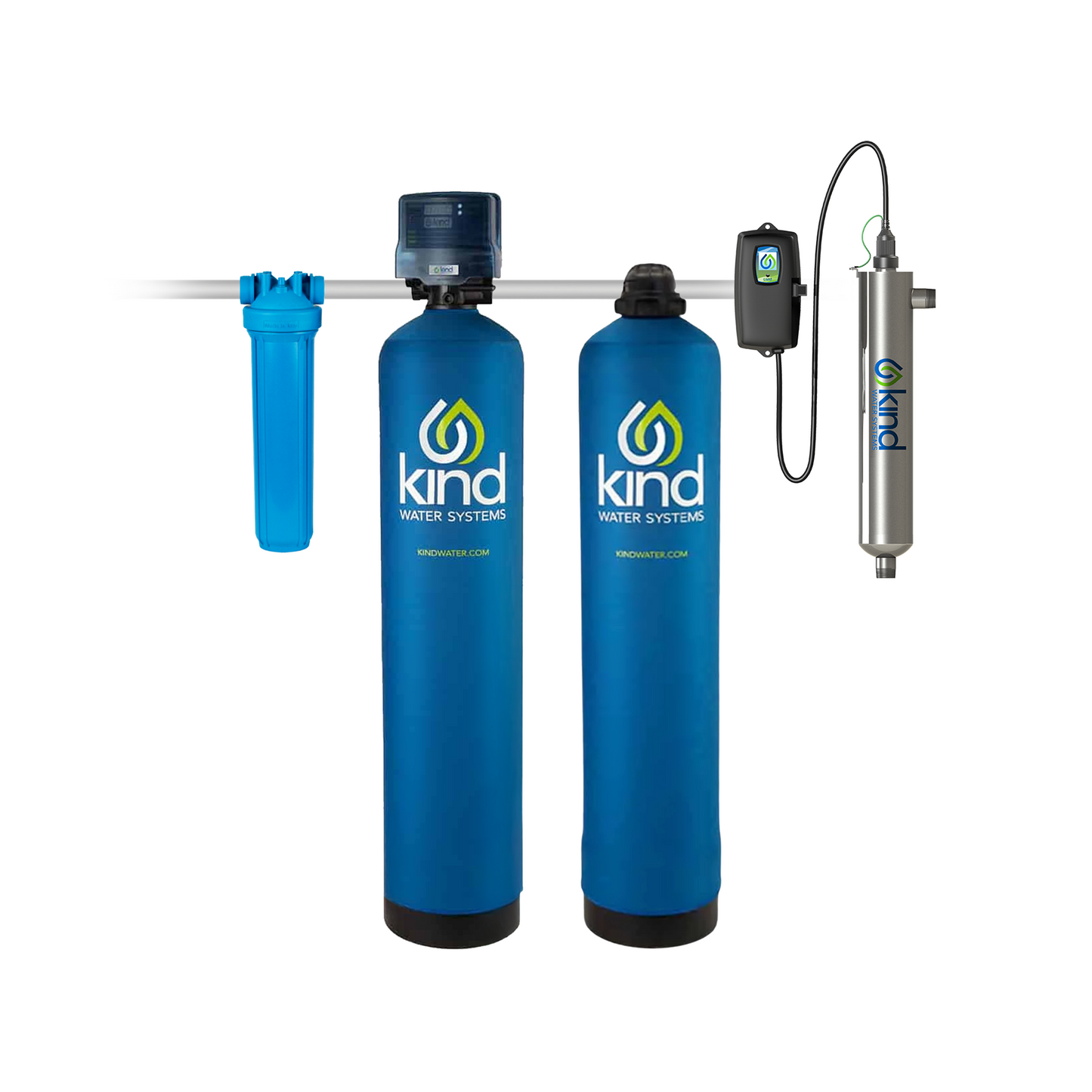 Whole House Water Filter / Salt-Free Softener Combo with UV