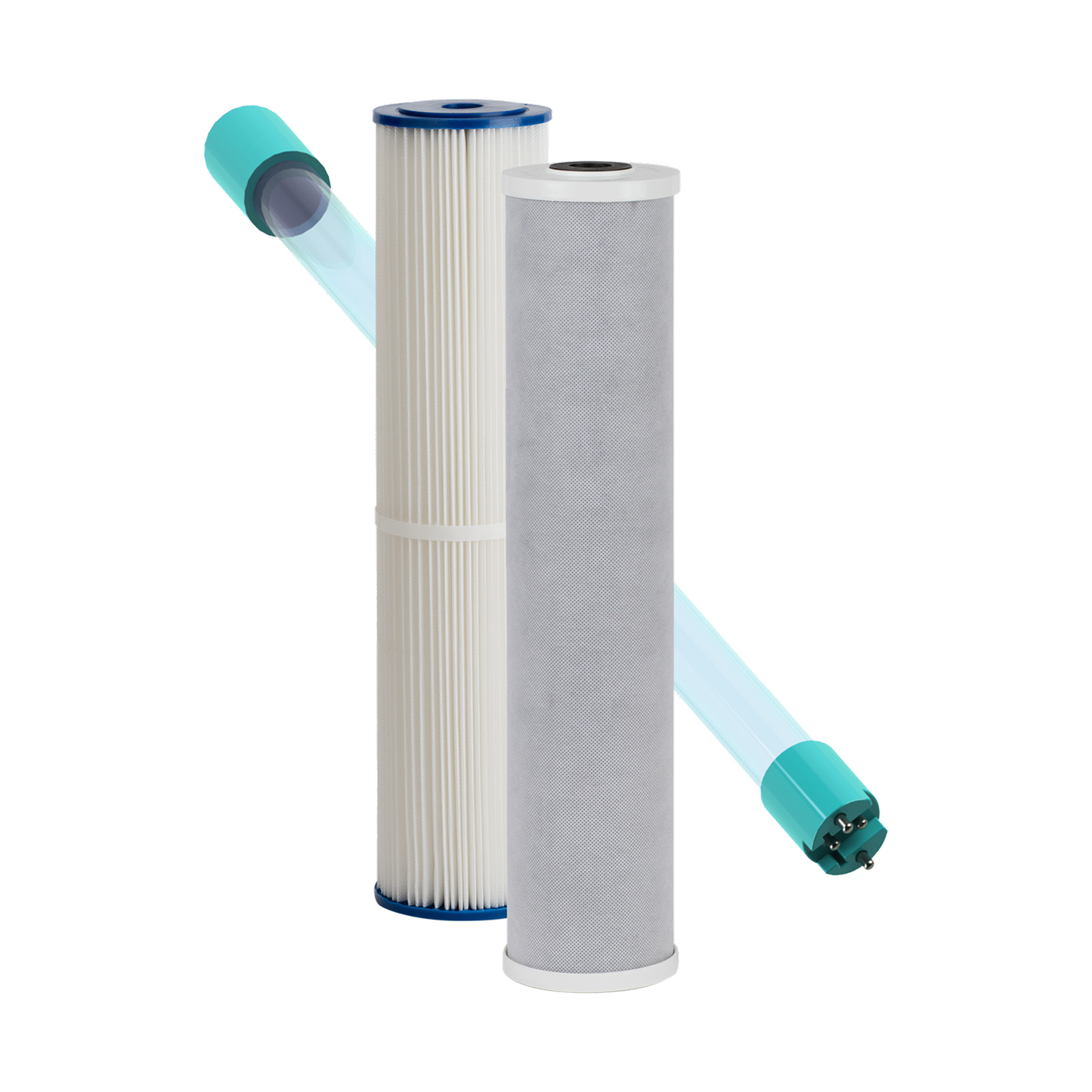 Sediment Filter, Carbon Filter, and UV Replacement Lamp