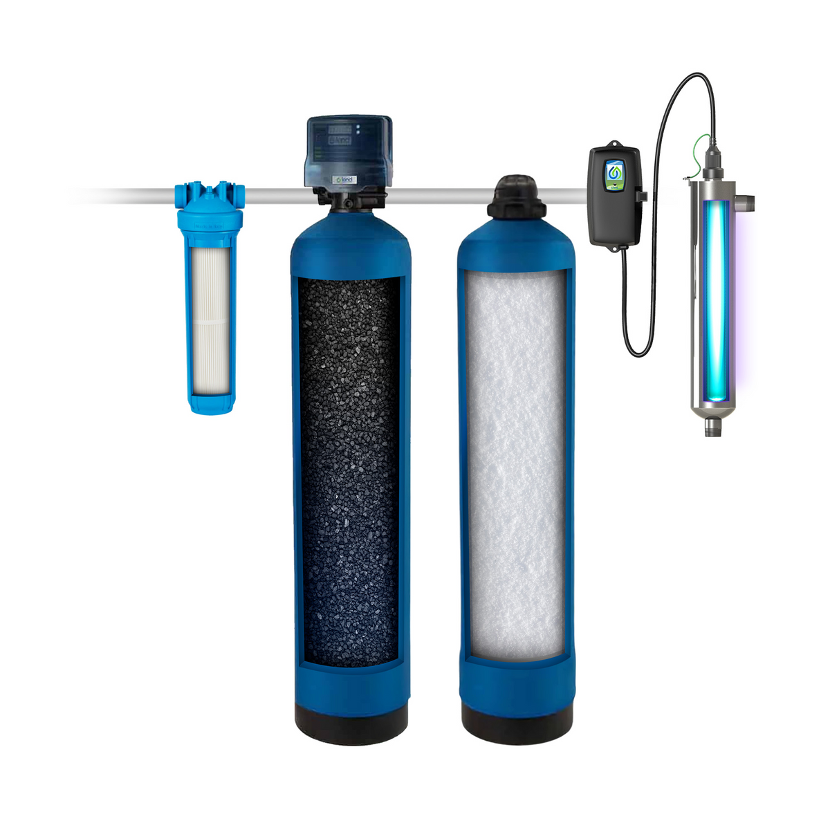 Whole House Water Filter / Salt-Free Softener Combo with UV | Kind ...