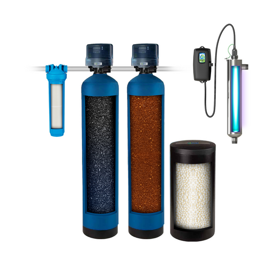 Whole House Water Filter / Salt-Based Softener Combo with UV